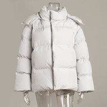 Women's Winter Cotton Loose Puffer Padded Solid Parkas Coat Female