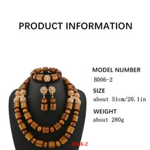 Nigeria Wedding Jewelry Set Imitation Coral Beads Golden Pendant Necklace for Women Resin Material African Bride Accessorise