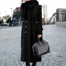 Women's Woollen Double-breasted Mid-calf Long Sleeves Jacket