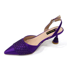 2025 New Elegant Nigerian Women’s Wine Colour Heeled Shoes and Rhinestone Handbag Set – Italian Design for Parties and Weddings
