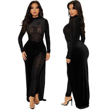 CM.YAYA Women's Set Leopard Velvet Long Sleeve Jumpsuits +Long Skirts 2025 Spring Streetwear Sexy Party Two 2 Piece Sets Outfits