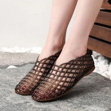 Summer Mesh Hole Flat Sandals For Women Jelly Shoes Elegant Fisherman Loafers Walking Comfy