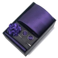 Top Grade Fashion 8 cm Wide Tie Sets Blue Stripe Men's Gravata Handkerchief Cufflink Box Fit Group Workplace Wedding Tie