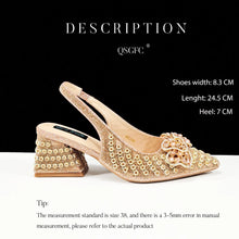 QSGFC Italian Design Clutch Dual Use Full Diamond High Heels Exquisite Gift-Box  And High Heels For Party Women Shoes
