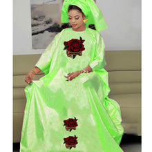 Bazin Rich Dresses For Women Traditional African Evening Gowns For Party And Wedding With Headscarf