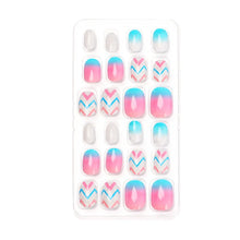 24Pcs/Set Kids Candy Flower Cute Fake Nails Detachable Full Cover False Nails Press On Nails Children Girls Nail Decoration Gift