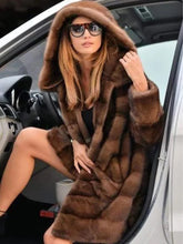 Women's Luxury Hooded Faux Fur Mid-length Jacket