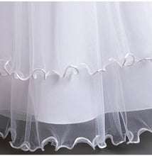 New Elegant Girl Party Dress Long Wedding Bridesmaid Dress 4-13 Year Old Mesh Embroidered Graduation Ball Evening Dress