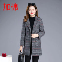 Winter Wool Women's Plaid Blended Elegant Jacket