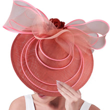 Eegant Wedding Big Size Fascinator Hat Women Flower Multimodal Hair Top Clips Hat Ladies Cocktail Church Party Hairdress