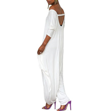 Women Jumpsuits One Piece Long Sleeve Skew Collar Solid Color Overalls Wide Leg Pants Loose Fit Sexy Backless High Street