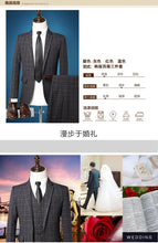 Suit M-5XL (Blazer + Vest + Trousers) Italian Style Fashion Business Elegant Gentleman Plaid Slim Casual Formal Suit 3-piece