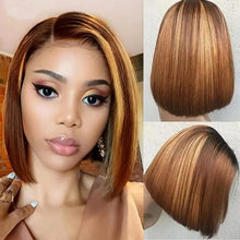 Short Bob Bone Straight 13X4 Lace Frontal Wigs 200 Density Brazilian Remy Preplucked Bob Lace Front Wig Human Hair For Women