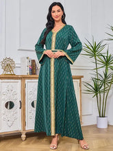 Ramadan Luxury Muslim Fashion Bat Sleeve Moroccan Turkiye Dubai Dress Middle East Arab Dress Sequins Golden Velvet Long Dress