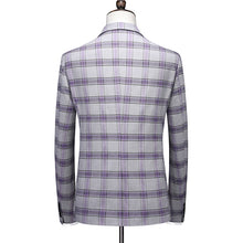 High-end New European and American Fashion Wedding Business (suit + Vest + Trousers) 2024 Men's Plaid Suit Three-piece Set