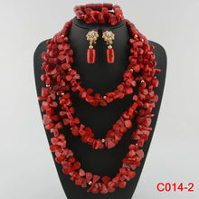 Latest Coral Jewelry Sets Nigerian Dubai Orange Necklace Sets of Beads African Bridal Jewelry Sets