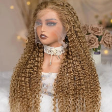 Honey Blonde Water Wave 4x4 Lace Front Wig 100% Human Hair Wigs for Women 13x4 Pre-Plucked Transparent Lace Remy Hair Bobbi