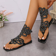 2025 Summer Fashion Women Blue Black Plus Size Shoes for Women 36-43 Flats Sandals Beach Footwear Casual Sandalias De Mujer