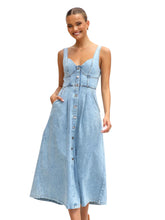 PinePear Sleeveless Strap Dress Women 2025 Summer Single-Breasted Pockets Denim Dresses Woman Light Blue A Line Long Dress