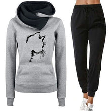 Womens Print Hooded Jogging Pants Sets
