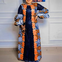 VONDA Bohemian Vestidos 2024 Women Casual Flared Long Sleeve Maxi Dresses Round Neck Loose Print Sundress Ruffles Pleated Robes