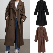 Women's Winter Double Breasted Long Sleeve Lapel Blends Jacket