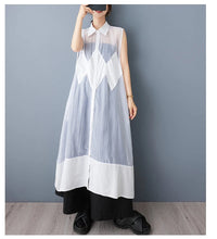 NYFS 2025 Summer New Loose plus Size Organya splicing sleeveless Shirt Dress Robe Elbise Korean Style Women Dress