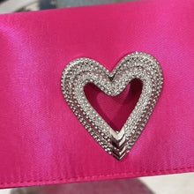 Fashion Heart Rhinestone Women Handbags Luxury Satin Evening Bags for Women Diamonds Designer Shoulder Bag Silk Wedding Clutch