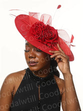 Big Flower Fascinators Hat Headpiece Women Kentucky Church Millinery Cap Ladies Derby Feather Pillbox Fascinator Hats
