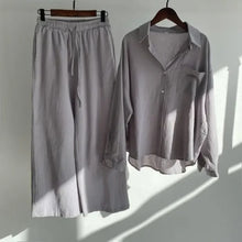 Women's Retro Cotton Linen Shirt Set High Waist Loose Pants Two Piece Suit Traditional Chinese Style Clothing Ensemble