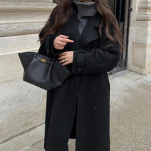 Women's Winter Double Breasted Long Sleeve Lapel Blends Jacket