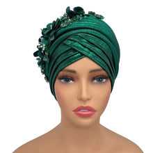 2024 New African Women's Turban Cap Nigeria Auto Gele Headtie Already Made Wedding Geles Female Head Wraps with Diamond Flower