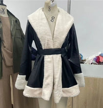 Women's Casual Warm imitation Rabbit Hair Patchwork Leather Jacket