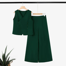 ZANZEA 2025 Summer Women Pant Sets Casual V Neck Vests Tops Wide Leg Pant 2pcs Outfits Office Lady Solid Commute Trouser Suits