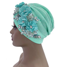 Elegant African Turban Cap with Shiny Rhinestone Ready to Wear Nigeria Auto Gele Headtie Party Women's Head Wrap Bonnet Turbante