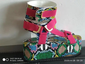 Female Sandal Shoes Large Size Ankle Strap Open Toe High Heels Med Muffins shoe 2025 Summer Clogs Wedge Girls Big Peep High-heel