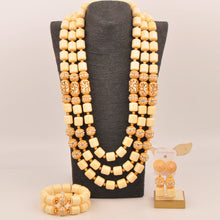 African Wedding Couple Set Orange Artificial Coral Beads Jewelry Set
