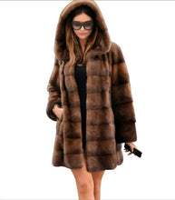 Women's Luxury Hooded Faux Fur Mid-length Jacket