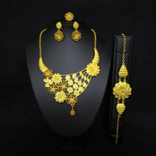 hot selling necklaces earrings bracelets ring jewelry sets four-piece Dubai African bride wedding accessories