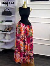 CM.YAYA Women Sleeveless with Sashes Printed Patchwork Tank Long Maxi Dress 2025 Birthday Evening Sexy Party Dresses Vestidos
