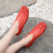 Summer Mesh Hole Flat Sandals For Women Jelly Shoes Elegant Fisherman Loafers Walking Comfy