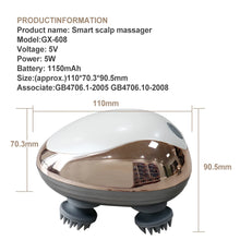 Electric Scalp Massager Hair Growth Portable Rechargeable Head Massage Stress Relax Waterproof Handheld Hair Scratcher Silicone