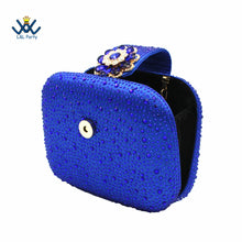 2022 Sweet  Special Design Women Crystal Style African Ladies Party Shoes Matching Bag in Magenta Color