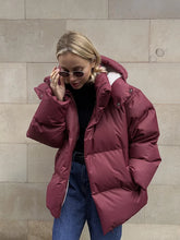 Women's Winter Cotton Loose Puffer Padded Solid Parkas Coat Female