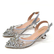 Venus Chan Nigerian Elegant Lace Net Style Green Crystal Low Heel Shoes And Three-Dimensional Mini Bag Commuter Women's Shoes