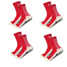 4 Pairs of Sports Socks Football Socks Men's Mid-calf Socks Breathable Silicone Anti-slip Dot Socks Basketball Yoga Socks