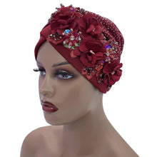 Elegant African Turban Cap with Shiny Rhinestone Ready to Wear Nigeria Auto Gele Headtie Party Women's Head Wrap Bonnet Turbante