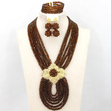New African Jewelry Set Orange Nigerian Wedding African Beads Jewelry Set Crystal New Bridal Jewelry Set   ABS065