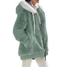 Women's Winter Fashionable Hooded Fleece Solid Color Jacket