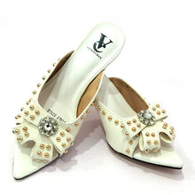 2022 Rivet Style  Women Shoes and Bag to Match in Color matching High Quality Nigerian Design Matching Shoes and Bag